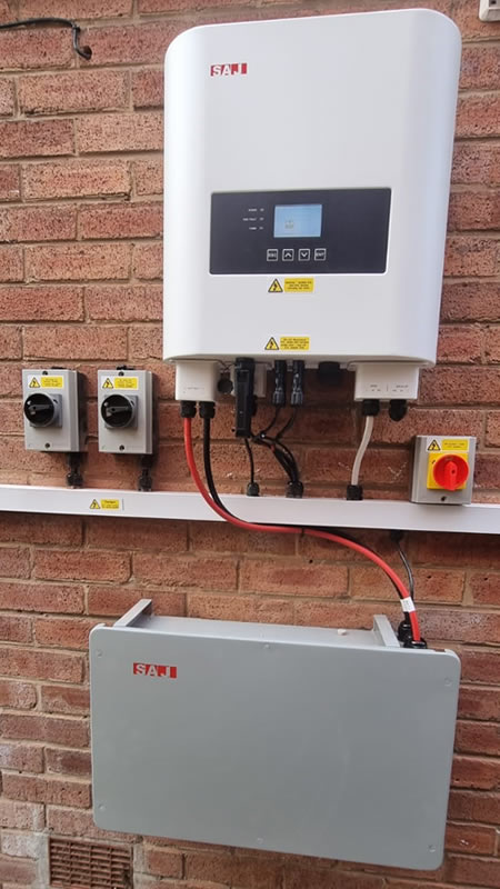 solar panel battery storage fitting North West